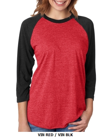 Next Level Unisex Triblend 3/4-Sleeve Raglan (6051)